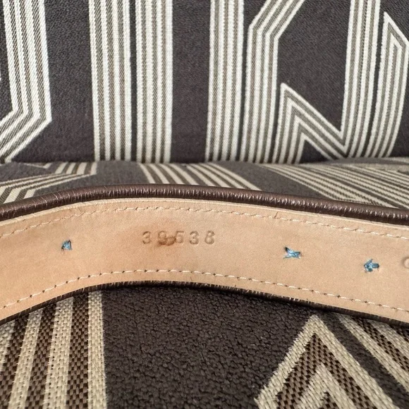 ST. JOHN SOCA Italian Leather Blue Metallic Beaded Croc Belt Size S/M/L